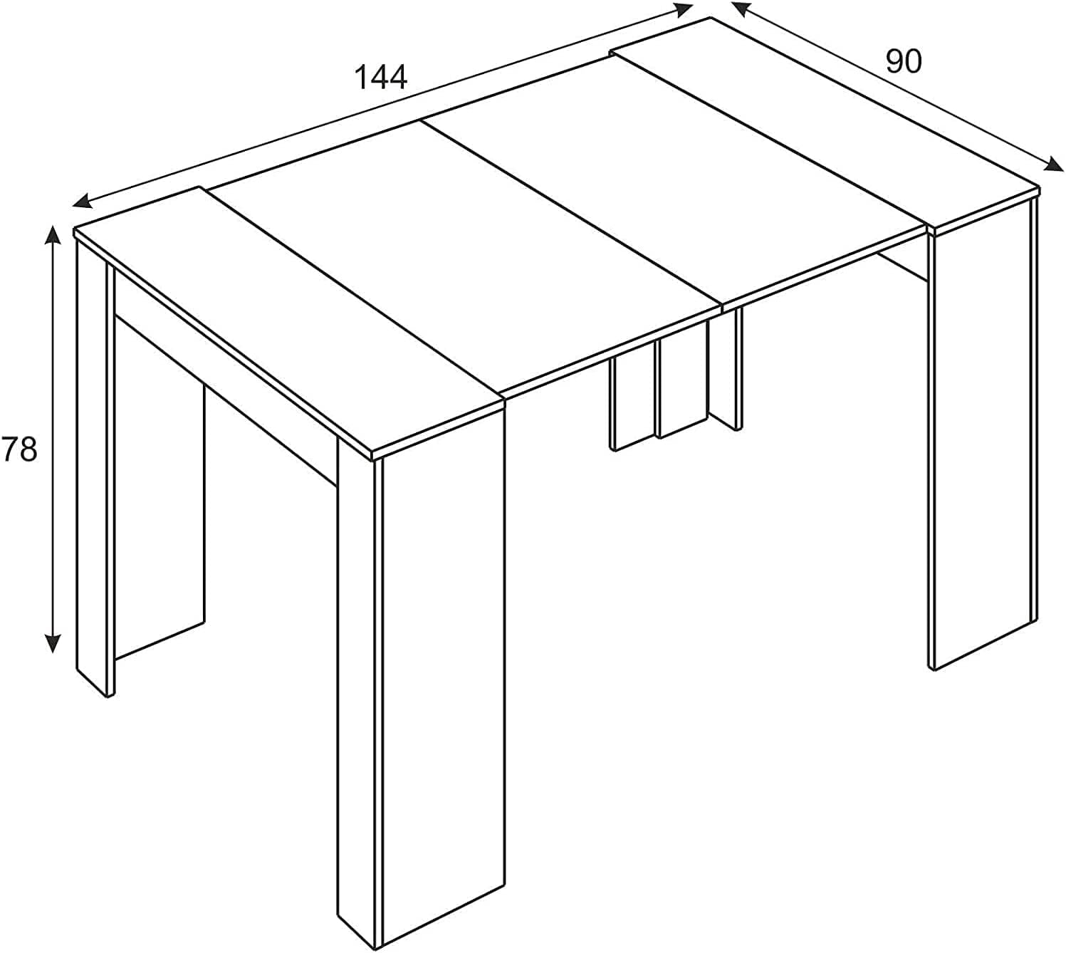 Mobelcenter - Mesa de Comedor Consola Extensible, Mesa para Salón recibidor o Cocina, Mesa Fuelle Extensible, Color Cemento (1127)