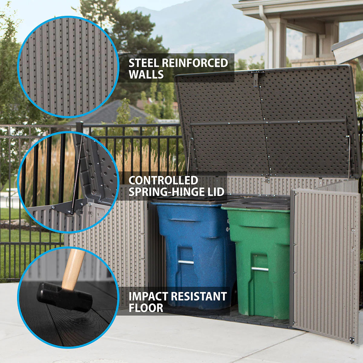 2026 Lifetime Caseta de almacenamiento horizontal 1,9 x 1,1 m – Capacidad 2.407 L