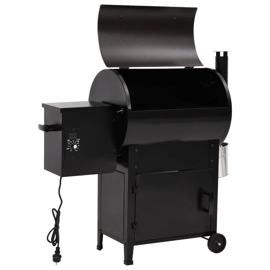 Grill pelletowy z kominem, czarny żelazo, 104 cm, Vidaxl