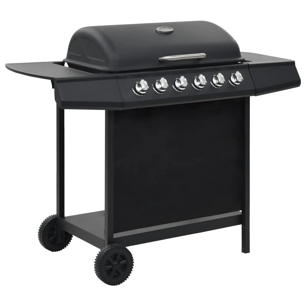 2025 Portable Gas Grill 6 Burner Black Steel V3794
