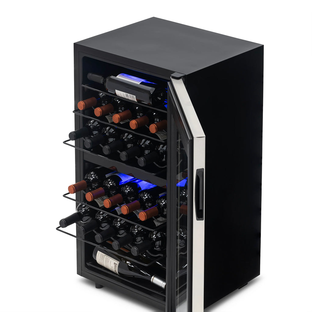 2026 Refrigerador de Vinos Independiente Newair® – 28 Botellas (48 cm), Doble Zona, Acero Inoxidable
