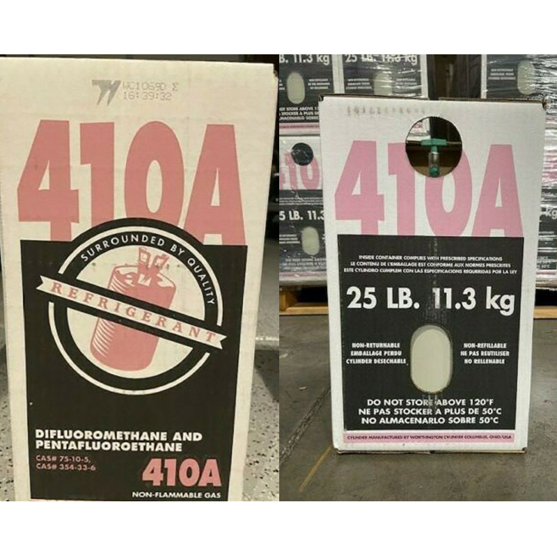 2026 Refrigerante R410A 25 lb – Nuevo y sellado de fábrica