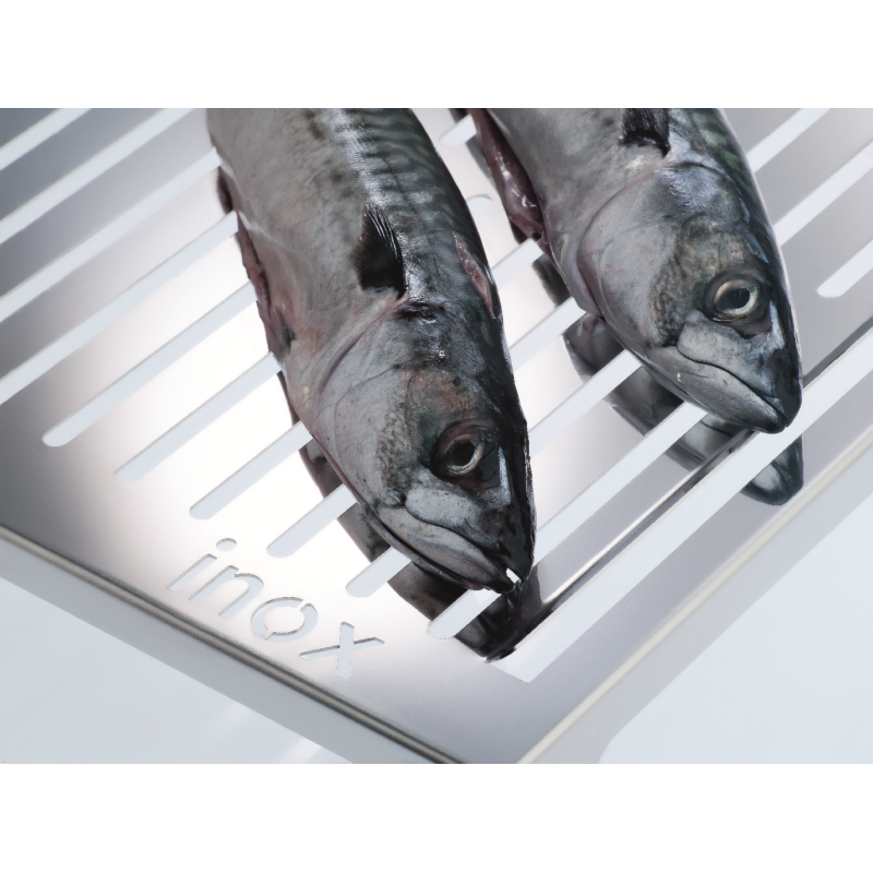 Stainless steel grill, designed for grilling fish and vegetables