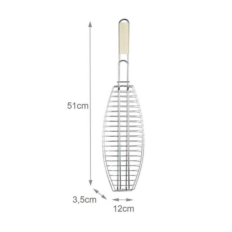Fish grill, grilling, 51x12 cm, individual grill