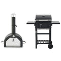 Vidaxl 3-in-1 Pizza Oven and Outdoor Grill - Black
