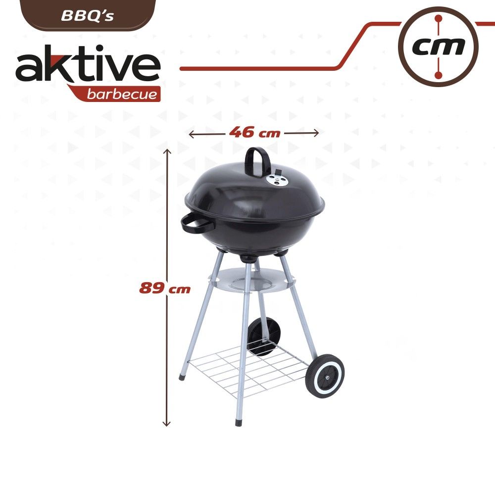 Aktywny grill węglowy z okrągłą pokrywą