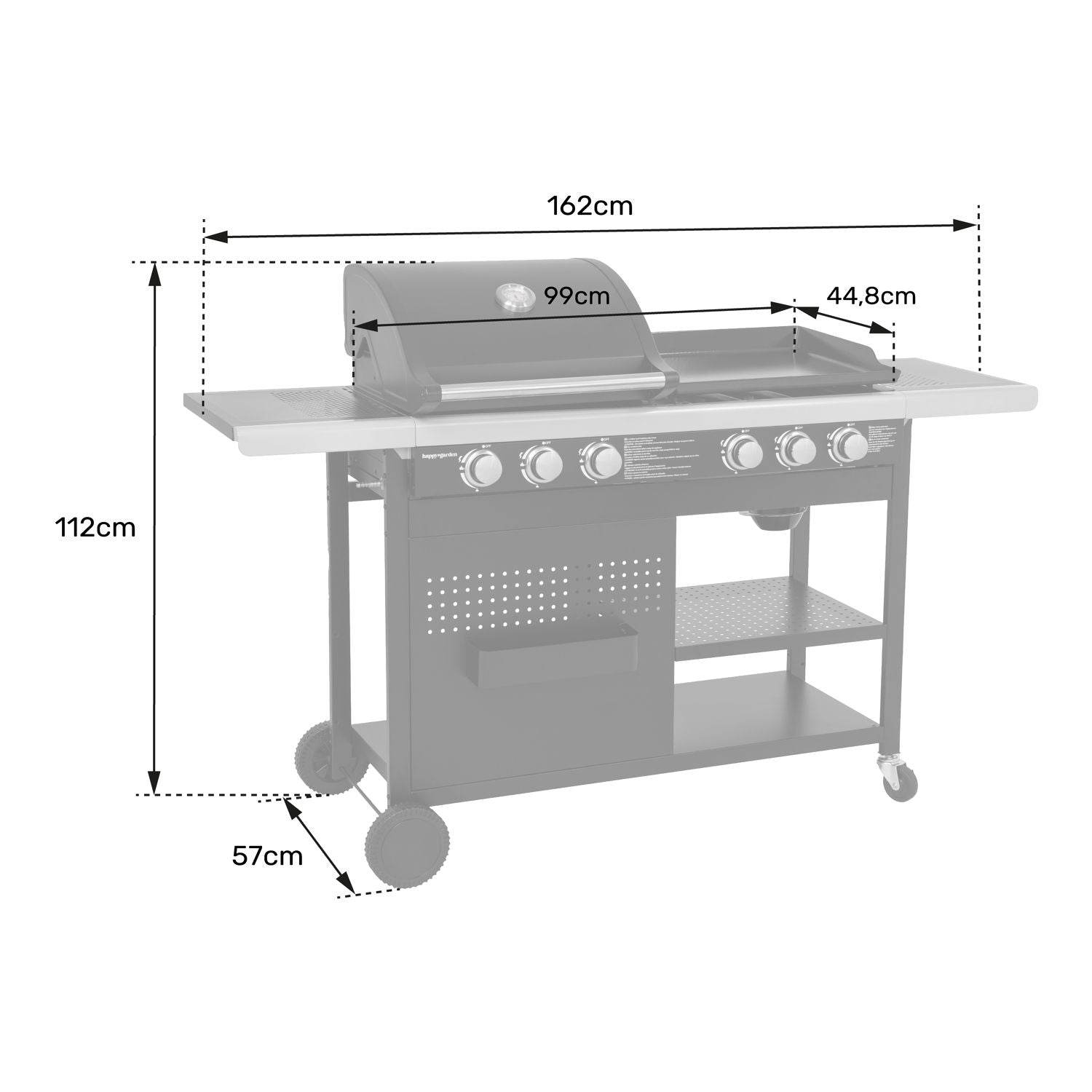 Vesuvio Duo Gas Grill - 3 Burners + 3-Burner Griddle