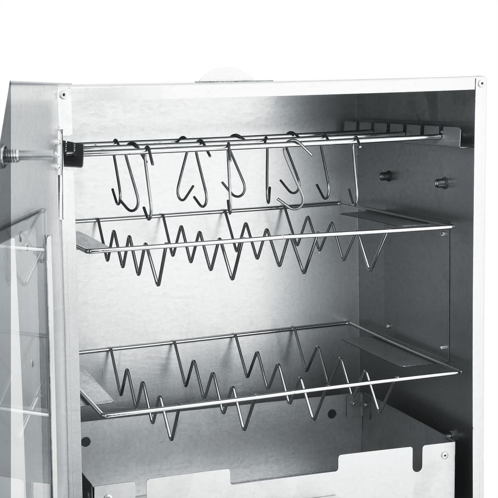 vidaXL Galvanised Steel Smoker BBQ with Table