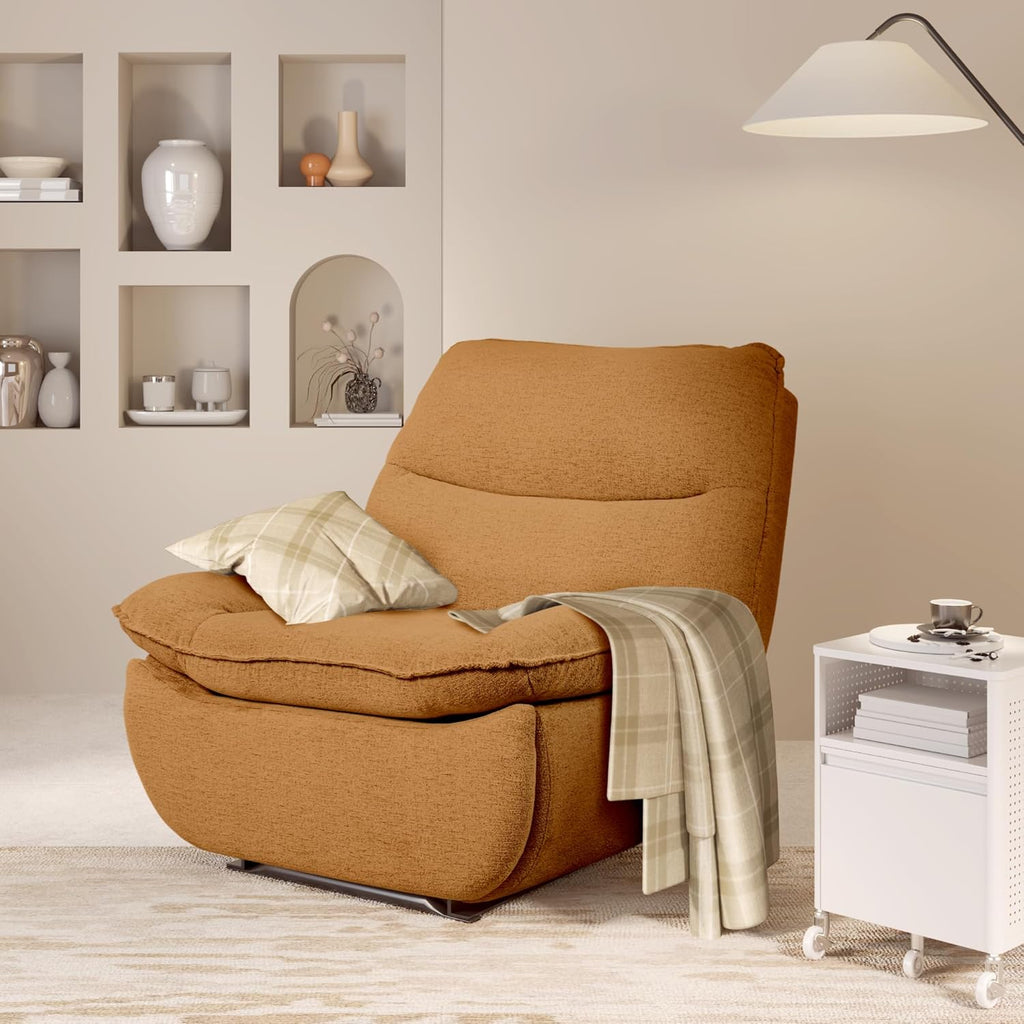 FLEXISPOT XC6 Sillón Relax, Sófa Giratorio con Función Balancín, Sillon TV con Respaldo Ajustable, Silla Reclinable para Dormitorio, Salón y Cine en Casa (Beige)