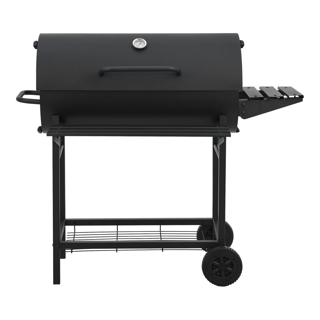 Armento Charcoal Grill with 2 Wheels, Thermometer, Steel – Black [casa.pro]