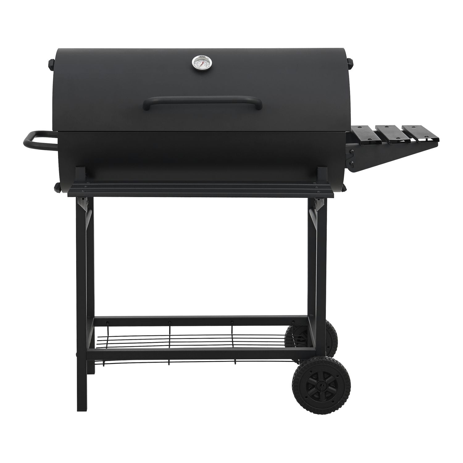 Armento Charcoal Grill with 2 Wheels, Thermometer, Steel – Black [casa.pro]