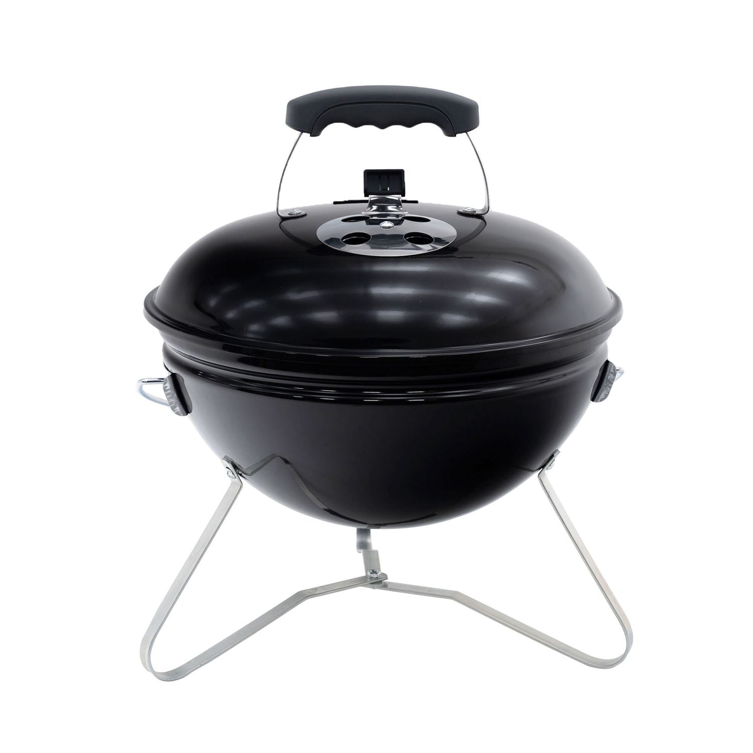 Kekai Tahoe Tabletop Charcoal Grill, Portable, 37x37x44 cm, with Lid and Transport and Locking System, Black Enamel