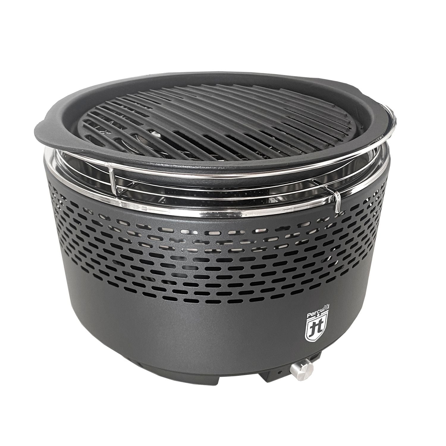 Percutti bezdymny grill przenośny | Wentylator USB | Grill węglowy z torbą transportową | Szybkie i czyste gotowanie | Idealny na balkon, kemping, do ogrodu lub na taras