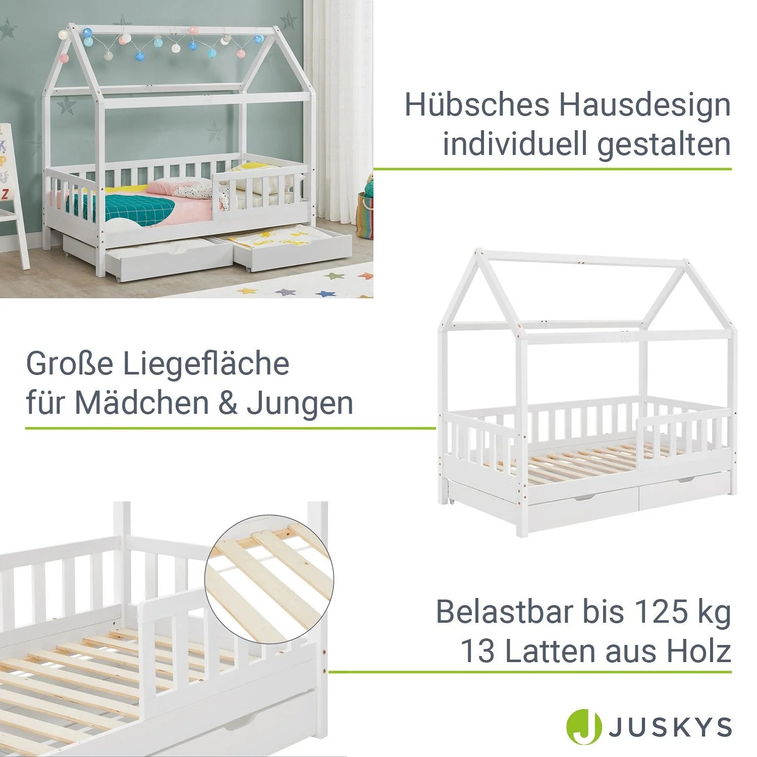 2026 Cama infantil Marli 90 x 200 cm con cajones de almacenamiento