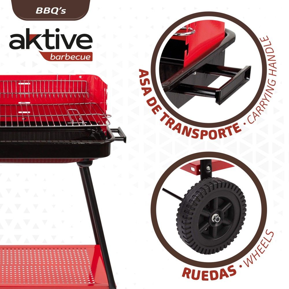 Active charcoal grill for 6 people