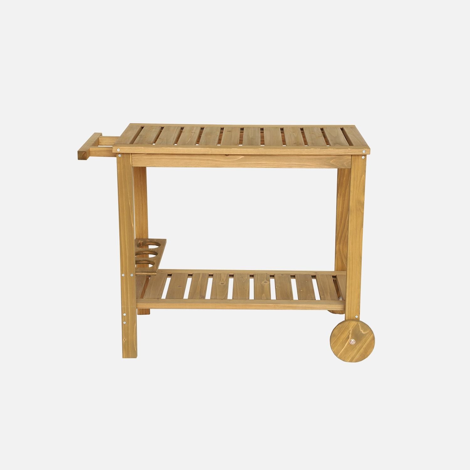 Wooden barbecue cabinet with wheels, wood