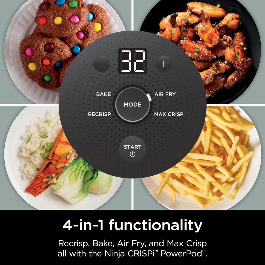 2026 Ninja Crispi Freidora de Aire Caliente, Compatible con Microondas, Congelador y Lavavajillas, Sistema de Cocina Portátil en Vidrio No Tóxico, Recipiente de Vidrio de 1,5 L con 6 Tazas y Tapas