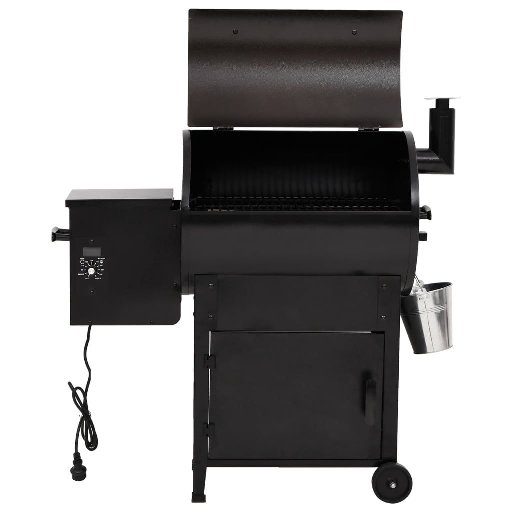 Grill pelletowy z kominem, czarny żelazo, 104 cm, Vidaxl