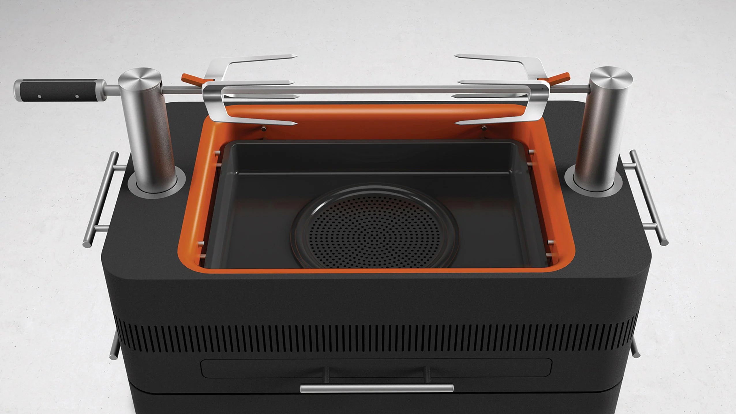 2026 Barbacoa de Carbón con Encendido Eléctrico – 1400W Fast Flame Ignition™ – Incluye Rosticero (15 kg) y Soporte de Pie