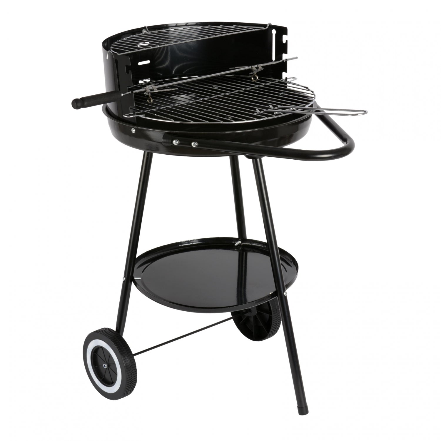 Round barbecue with handles and wheels Idealcasa