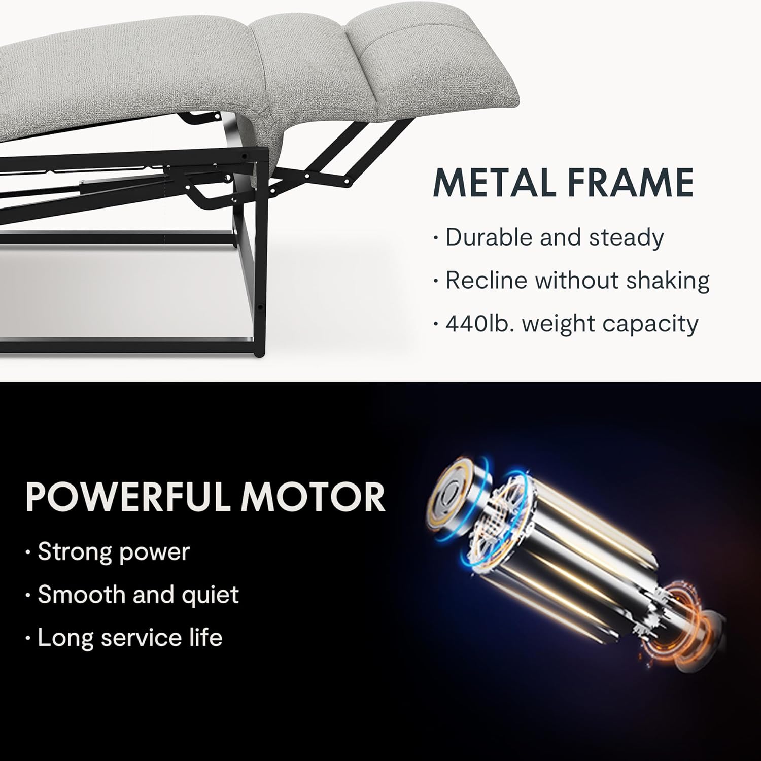 FLEXISPOT Sillón de Relax Eléctrico con Respaldo Ajustable, Reclinable de 105° a 155°, Sillon Reclinable, Sofá Relax Ergonómico Sillón para Dormitorio, Salón y Cine en casa (Gris Oscuro)