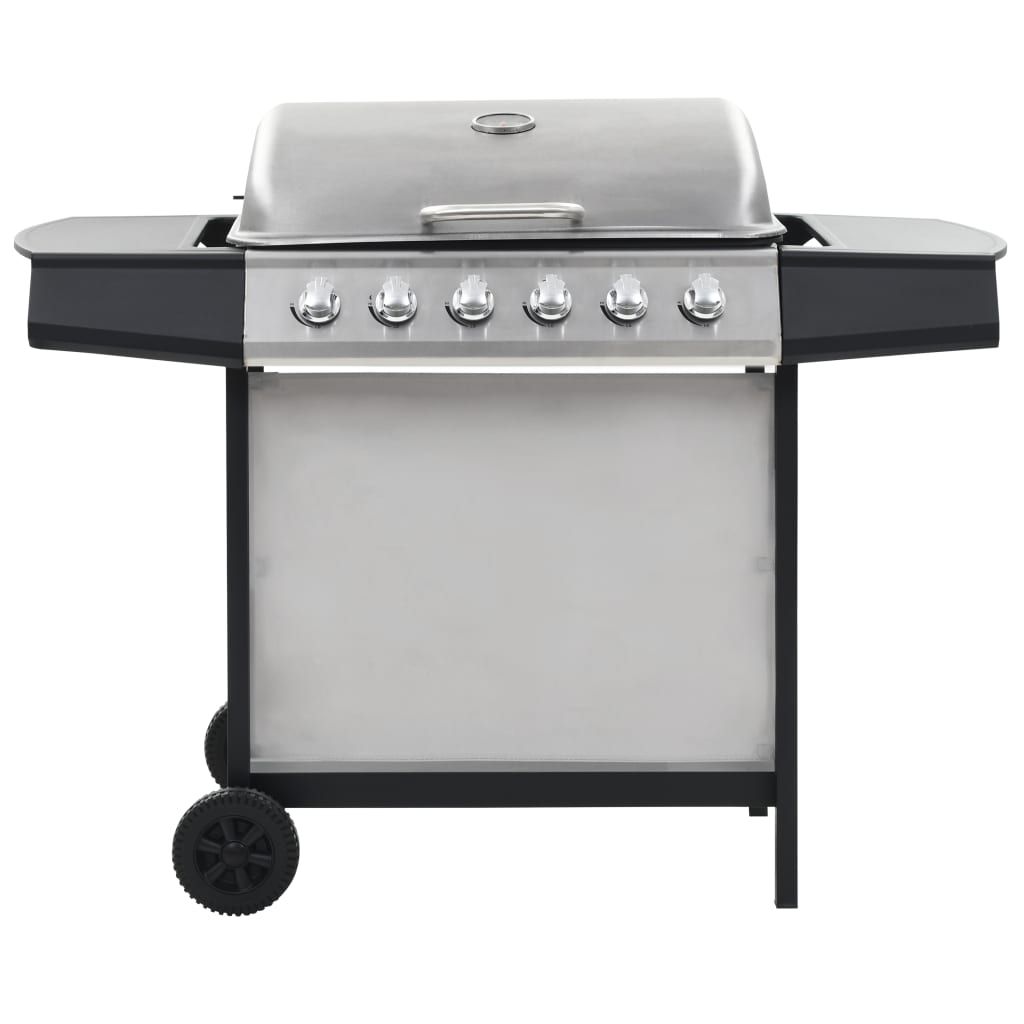 vidaXL przenośny grill gazowy z 6 palnikami, stal nierdzewna, srebrny