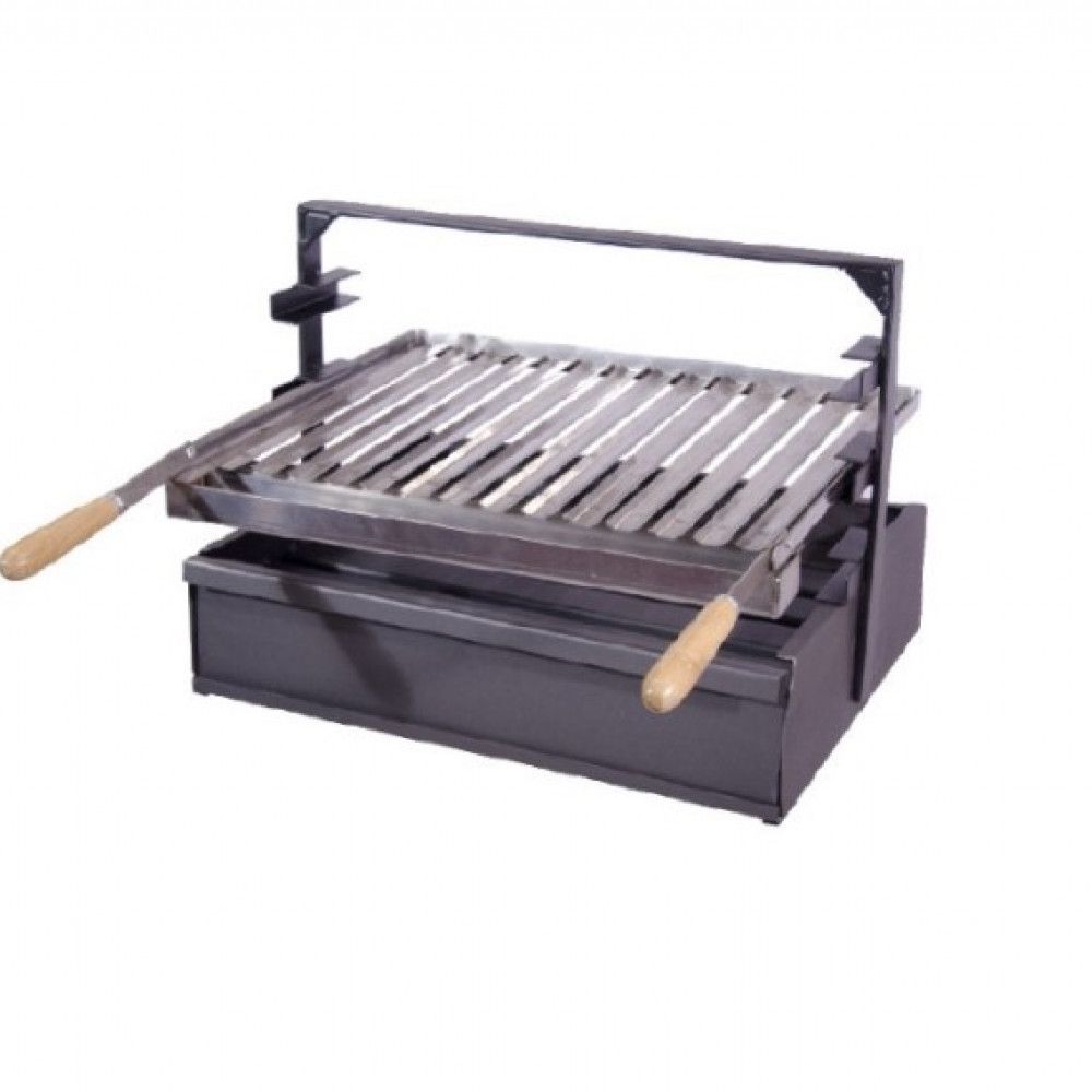 Flores Cortes - Grill z szufladą na popiół i rusztem ze stali nierdzewnej 800 x 430 x 420 mm.