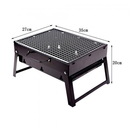 Barbacoa De Carbón Portátil Plegable Para Bbq Con Parrilla 35x27x20cm