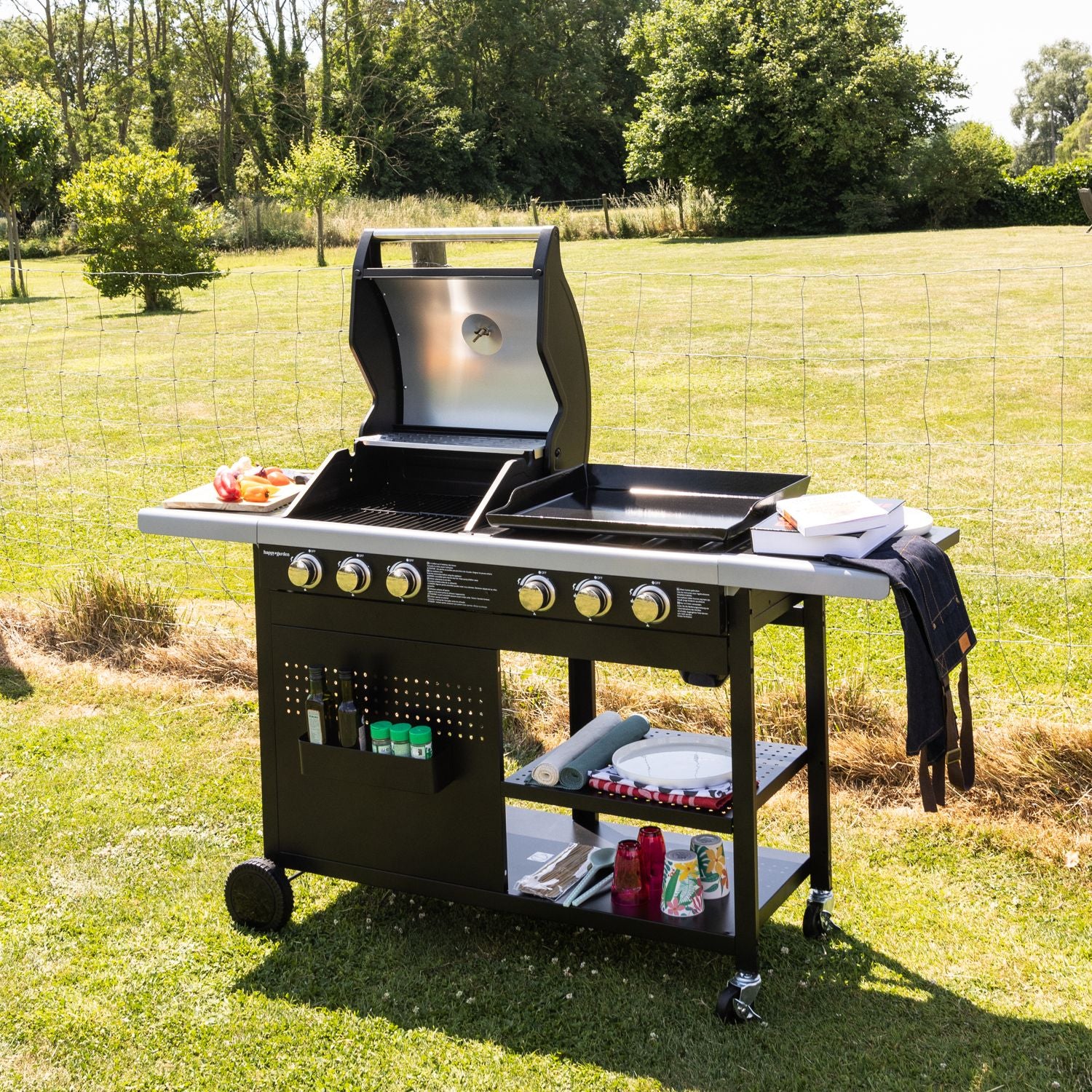 Vesuvio Duo Gas Grill - 3 Burners + 3-Burner Griddle