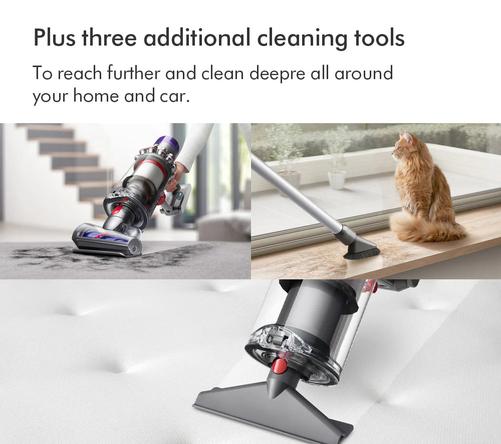 2026 Dyson V11 Extra Aspiradora Escoba Inalámbrica – Hasta 60 minutos de autonomía – Acabado Níquel y Rojo