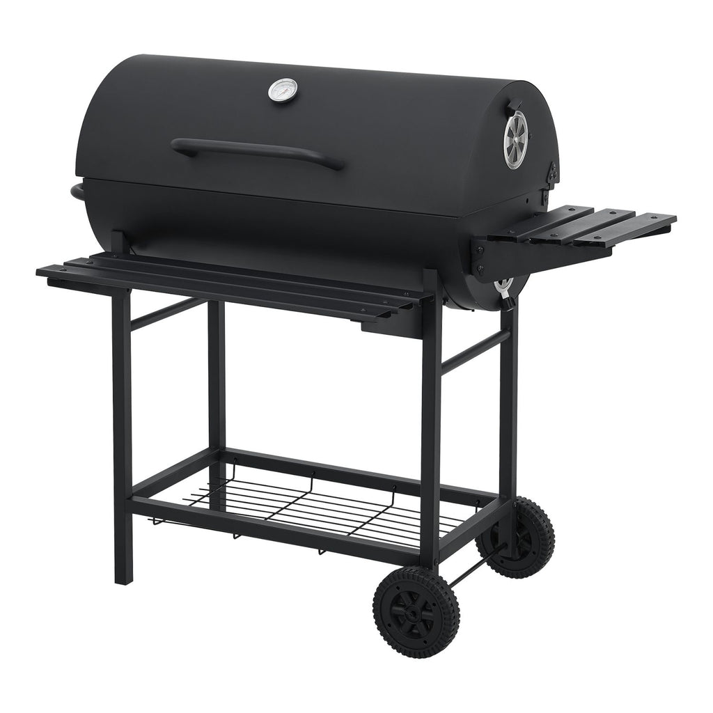 Armento Charcoal Grill with 2 Wheels, Thermometer, Steel – Black [casa.pro]