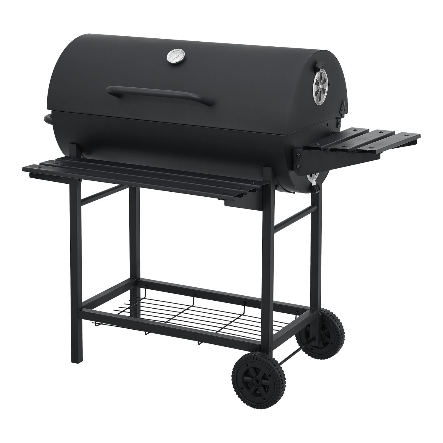 Armento Charcoal Grill with 2 Wheels, Thermometer, Steel – Black [casa.pro]