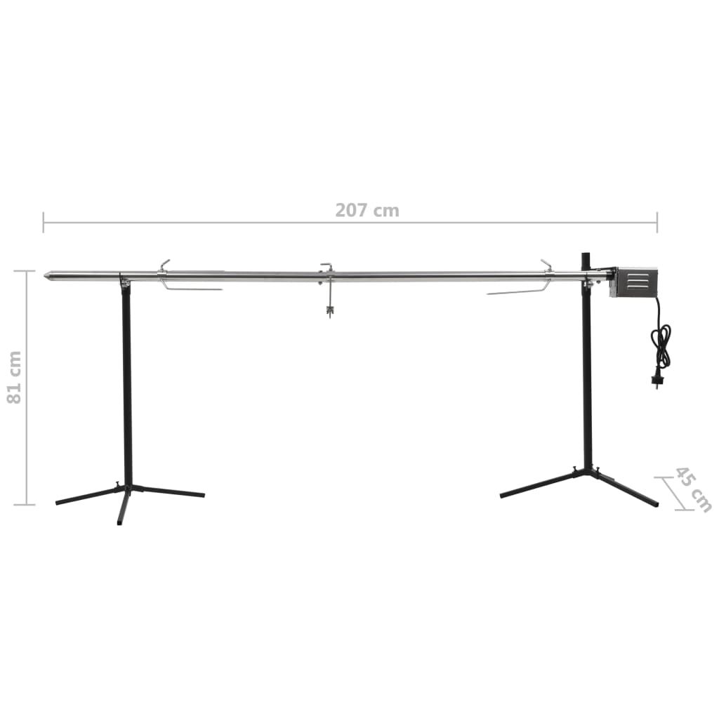 Automatic Grill with Stainless Steel Motor 207x45x81 cm Vidaxl
