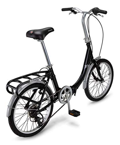 Bicicleta plegable Schwinn Loop para adultos, ruedas de 20 pulgadas, transmisión de 7 velocidades
