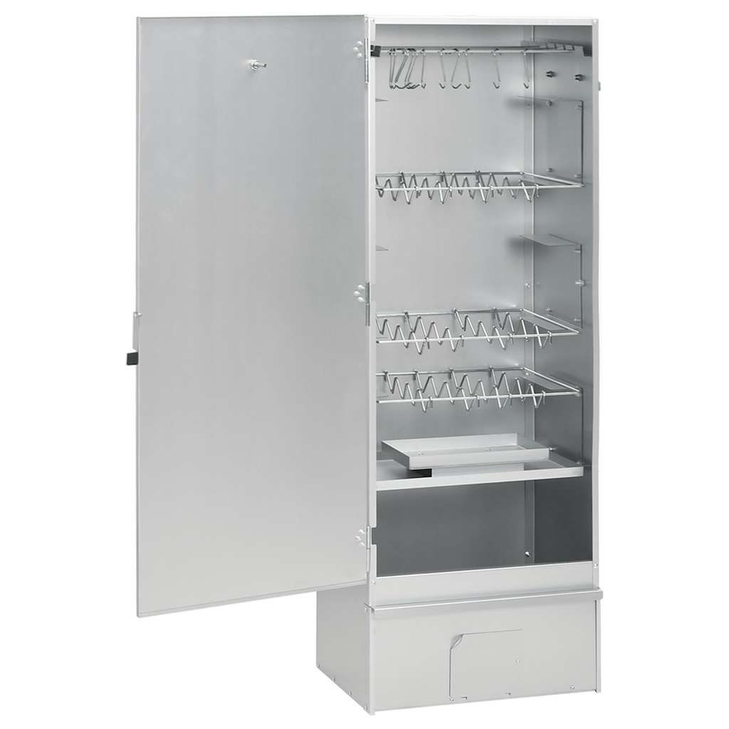 VidaXL Galvanized Steel BBQ Smoker with Table