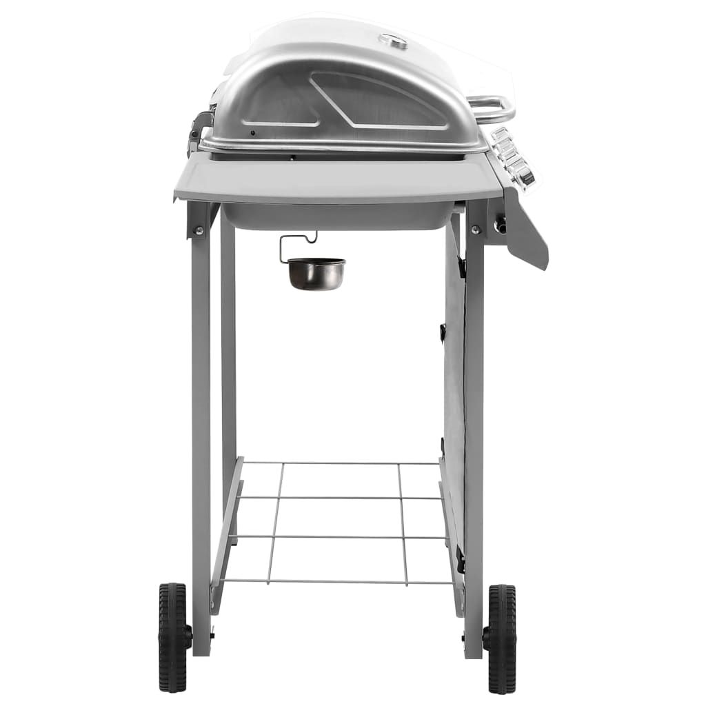 Barbacoa De Gas Con 4 Fogones Plateada Vidaxl