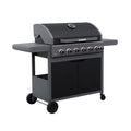 Barbacoa De Gas Edmond Negra - 6 Quemadores + 1 Fuego Lateral | Sweeek