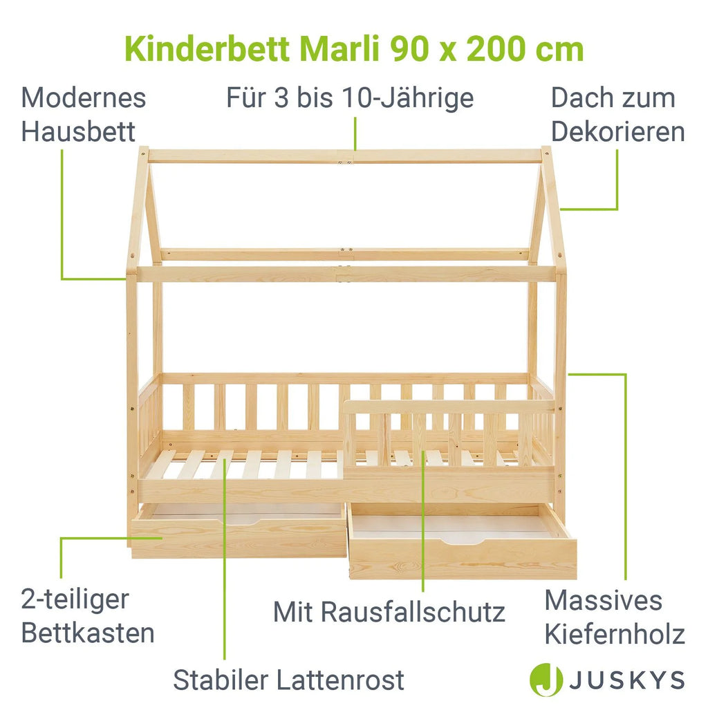 2026 Cama infantil Marli 90 x 200 cm con cajones de almacenamiento