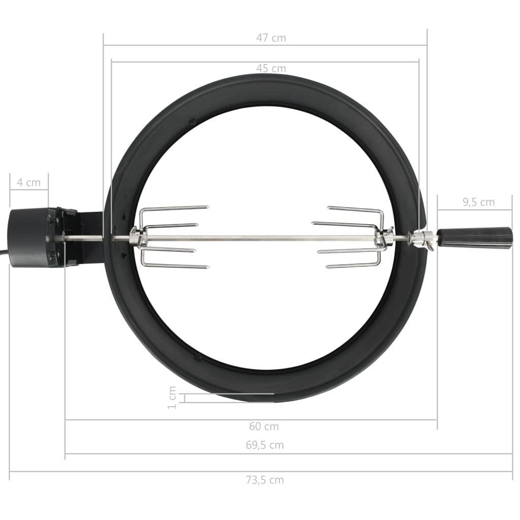 Kit De Anillo Asador De Barbacoa Negro 47 Cm Vidaxl
