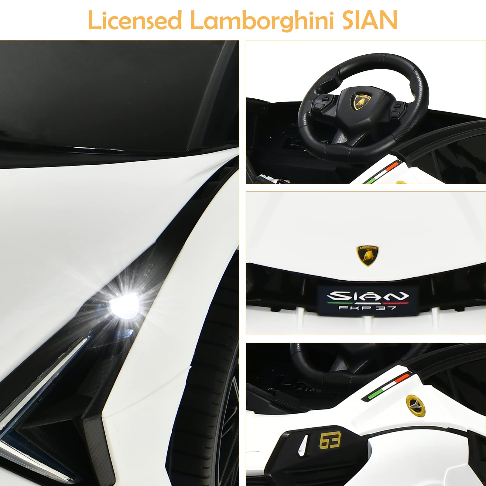 Licensed Electric Lamborghini with Suspension and Bluetooth