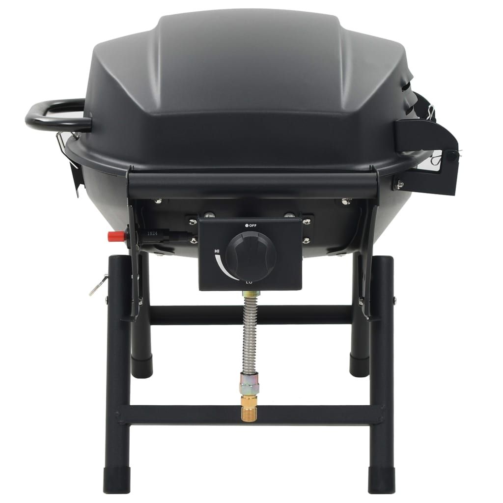Vidaxl przenośny grill gazowy z 1 strefą grzewczą, czarny