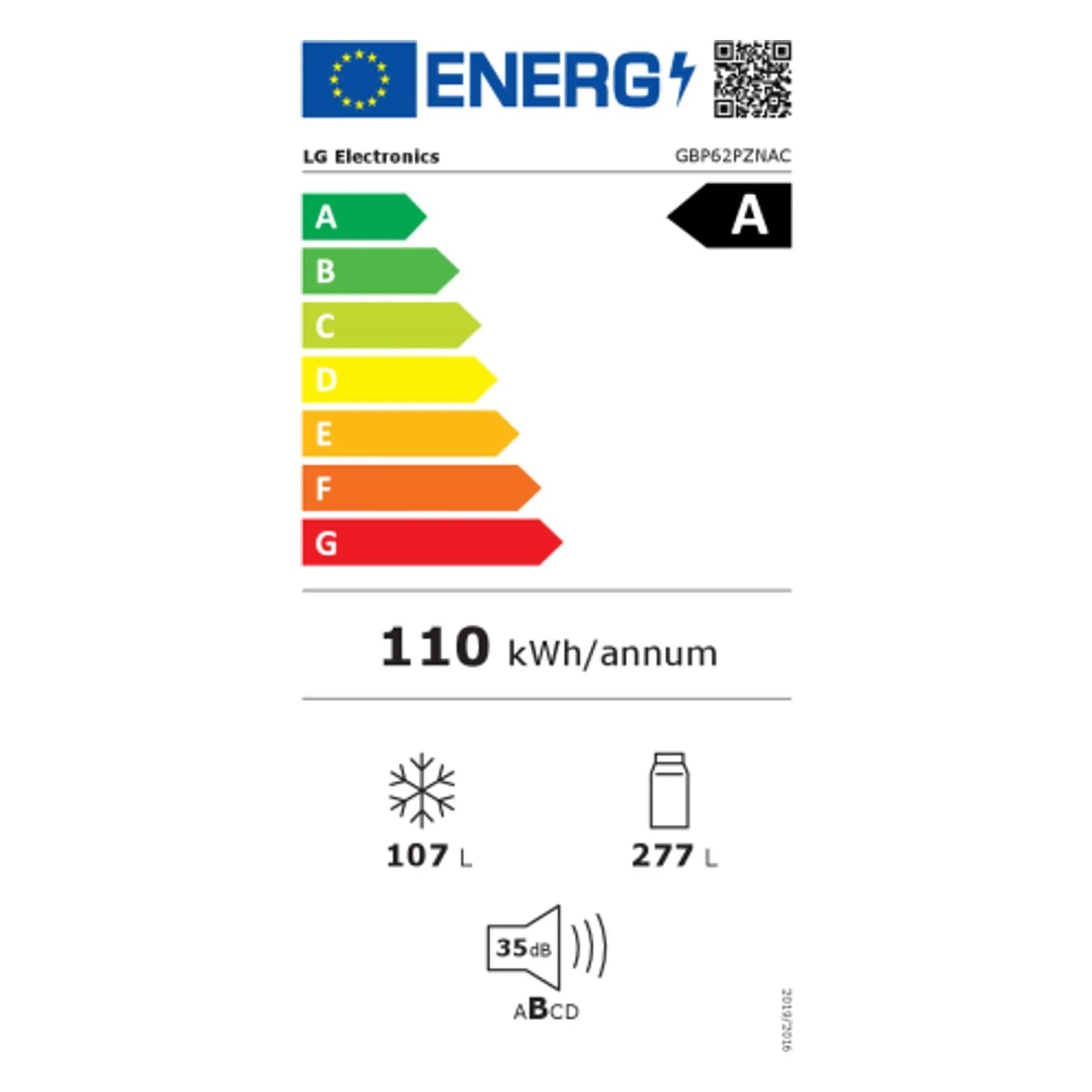 2025 LG GBP62PZNAC Fridge freezer with linear inverter compressor