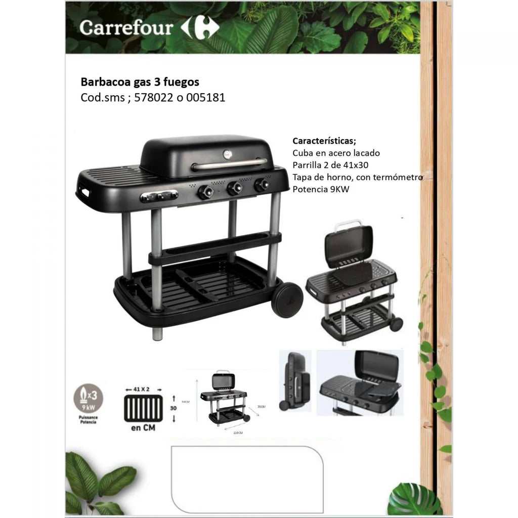 Hyba 3-burner gas grill