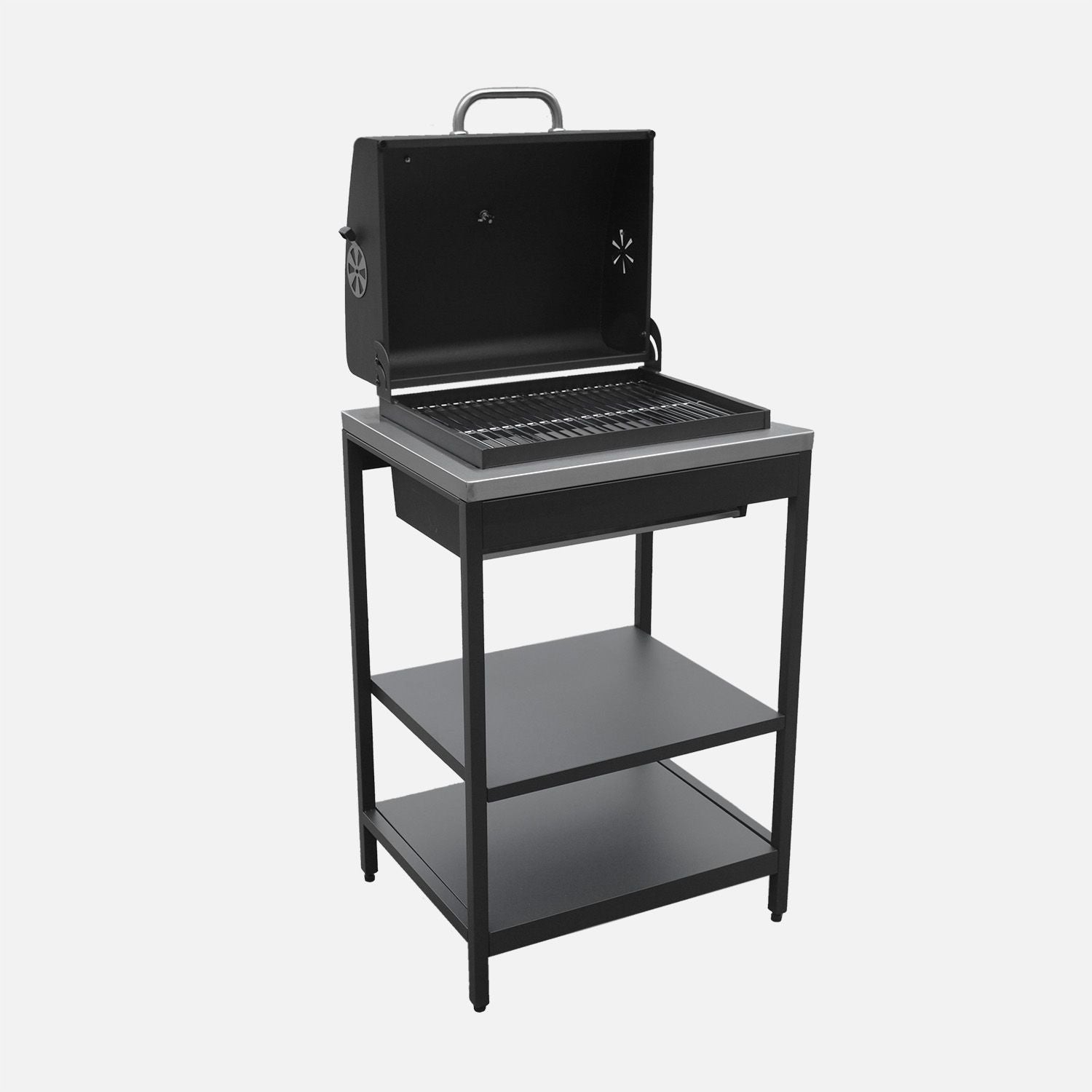 Stainless steel charcoal grill, chrome-plated grid 2