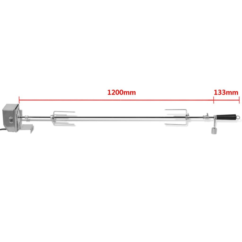 Espetón Para Asados/barbacoa Con Motor Profesional Acero 1200 Mm Vidaxl