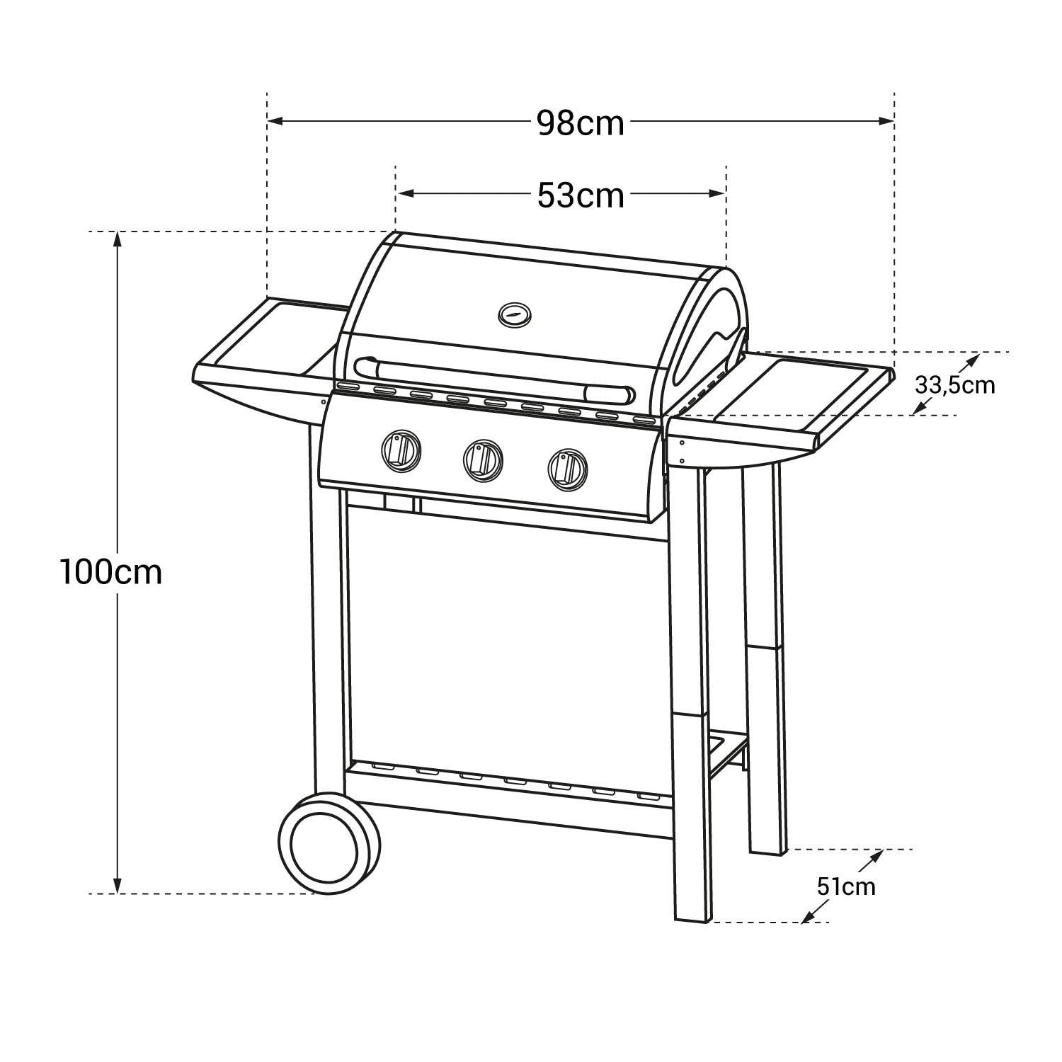 Grill gazowy 3-palnikowy o mocy 8,4 kW – Lofoten