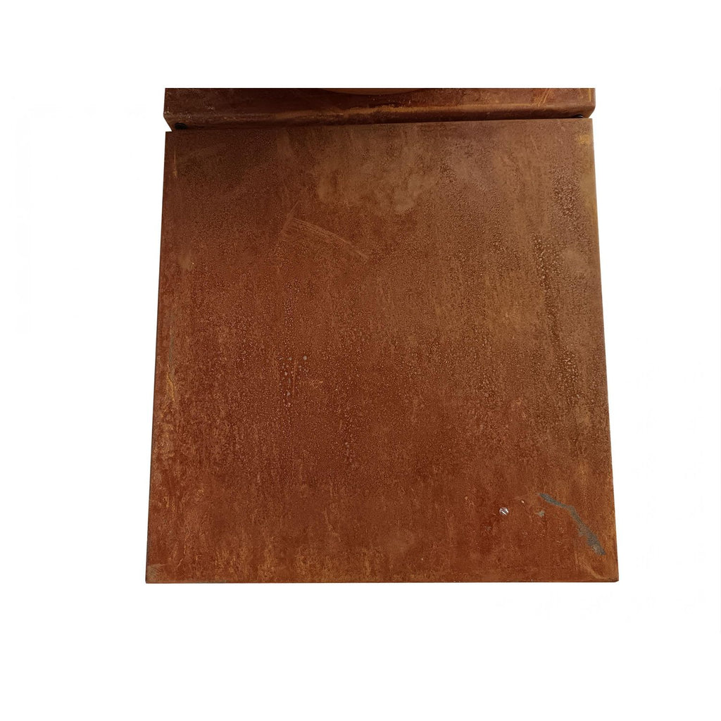 Corten steel grill with a 60 cm diameter grill plate