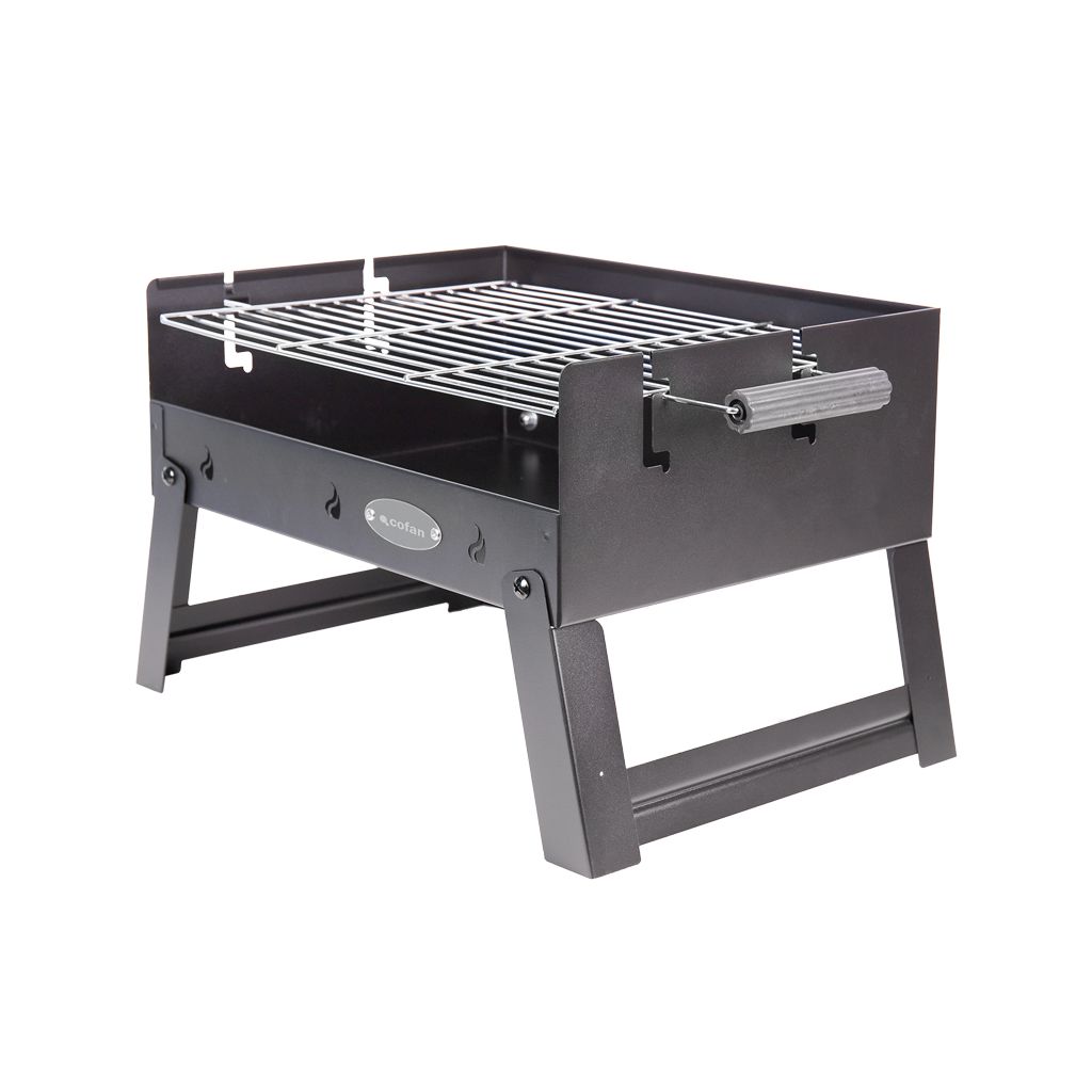 Portable Cofan Charcoal Barbecue | Chrome-plated Steel Barbecue | Foldable Barbecue | With Side Handles | Perfect for Camping, Garden, and Patio | Dimensions: 45.5 x 34.5 x 31.5 cm