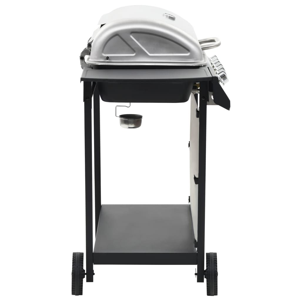 Barbacoa Portátil De Gas Con 6 Zonas Plateada Acero Inoxidable Vidaxl