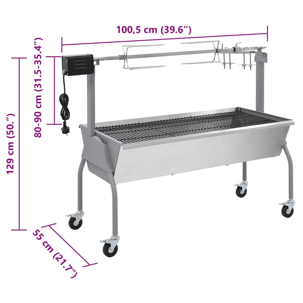 Vidaxl grill with a rotisserie and an electric motor
